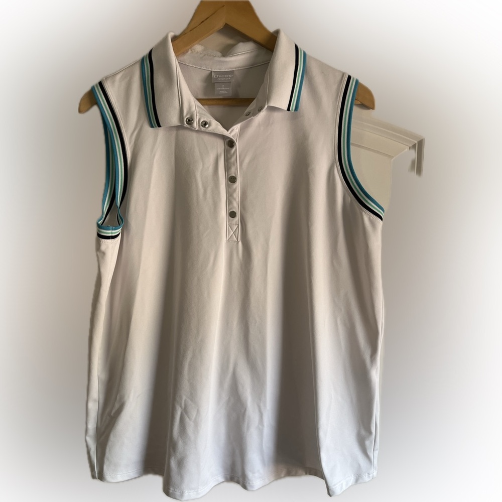CHICO’s Zenergy Sleeveless Polo w/ Snap Buttons